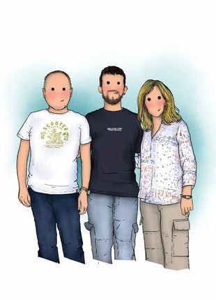 Ilustración personalizada hecha a mano de grupo de tres personas, regalo original para amigos por Itxaso Goitia