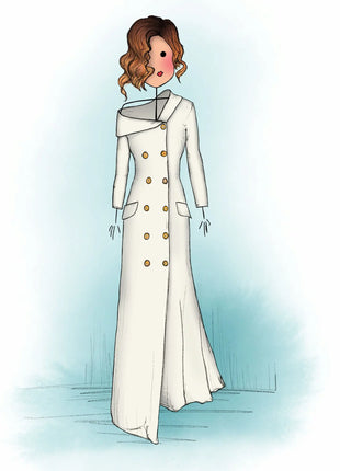Ilustracion personalizada hecha a mano de novia con vestido blanco largo, regalo de boda original por Itxaso Goitia