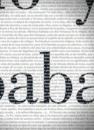 Detalle de las 304.022 palabras de La Regenta de Clarin en microimpresion formando las letras